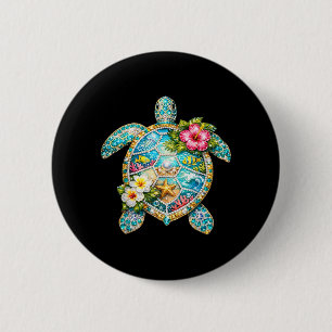Sea Turtle Ocean Trocal Marine Life Beach Summer Button