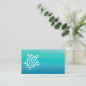 Sea Turtle Ocean Watercolor Business Cards (Standing Front)