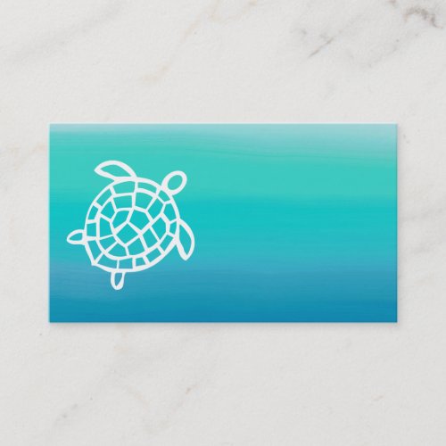 Sea Turtle Ocean Watercolor Business Cards