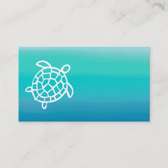 Sea Turtle Ocean Watercolor Business Cards (Front)