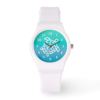 Sea Turtle Ocean Watercolor Wrist Watch