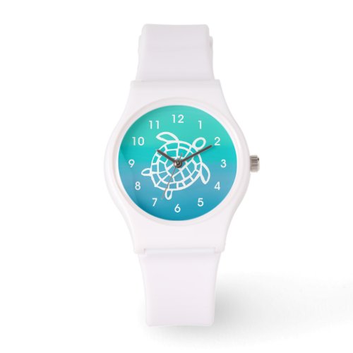 Sea Turtle Ocean Watercolor Wrist Watch