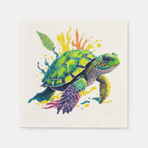 SEA TURTLE ON A SUMMER'S DAY NAPKINS