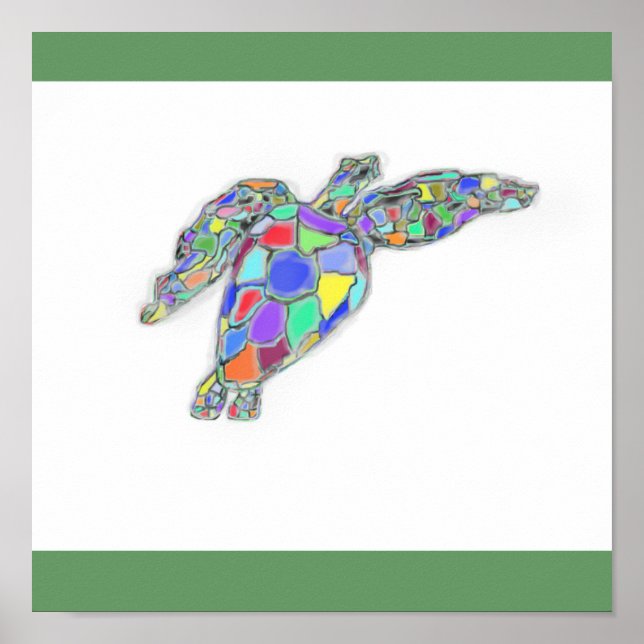 Sea Turtle on Canvas Poster (Front)