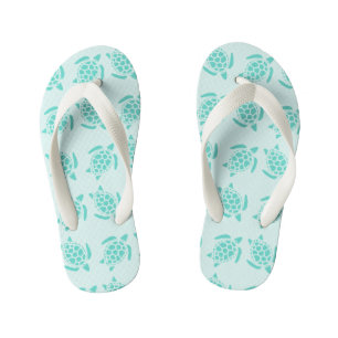Sea Turtle on Ocean Blue Nautical Under the Sea Kid's Flip Flops