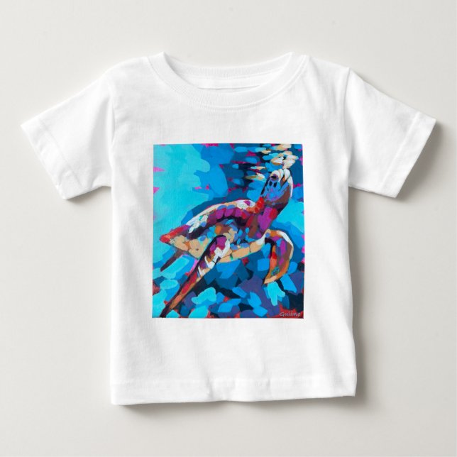 Sea Turtle Painting - Beach Home Decor Baby T-Shirt (Front)