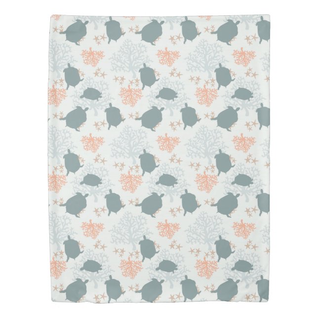 Sea Turtle Painting Pattern Duvet Cover (Front)
