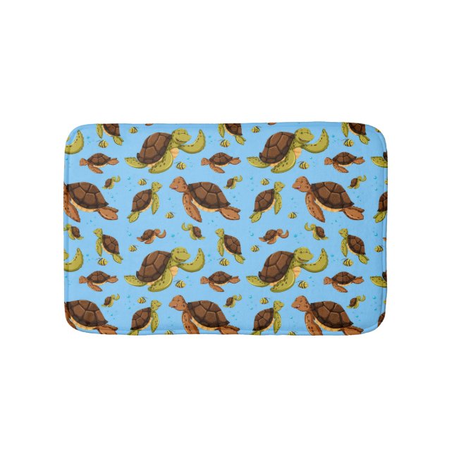 Sea Turtle Pattern Bath Mat (Front)