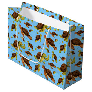 Sea Turtle Pattern Large Gift Bag
