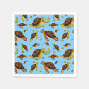 Sea Turtle Pattern Napkins