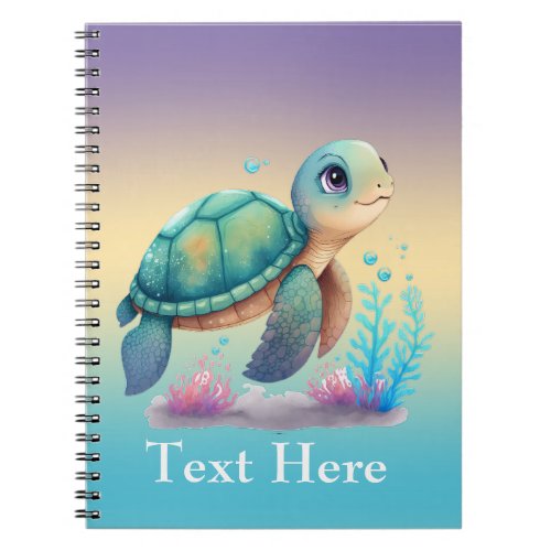 Sea turtle personalized notebook