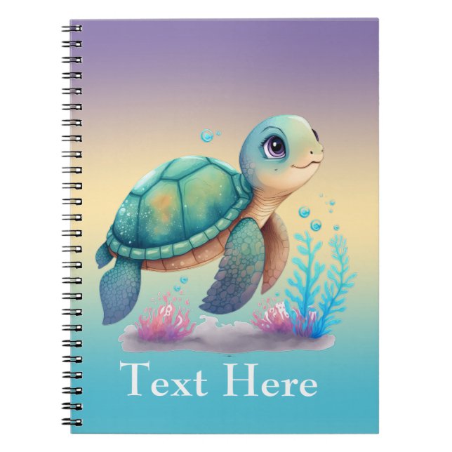 Sea turtle personalized notebook (Front)