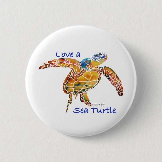 Sea Turtle Pinback Button (Front)