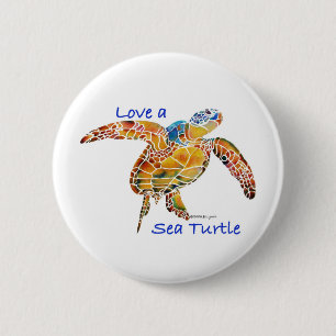 Sea Turtle Pinback Button