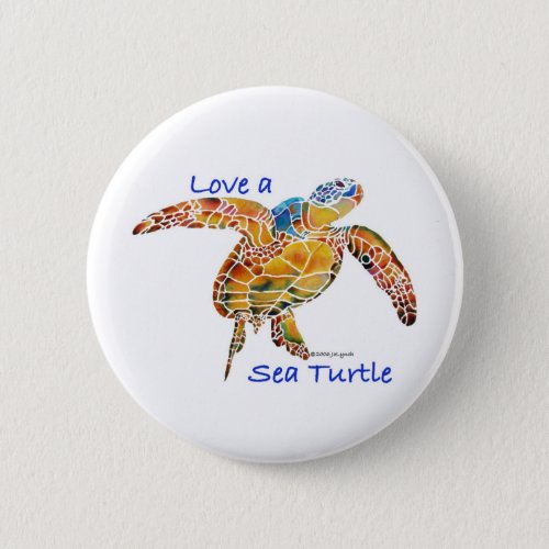 Sea Turtle Pinback Button