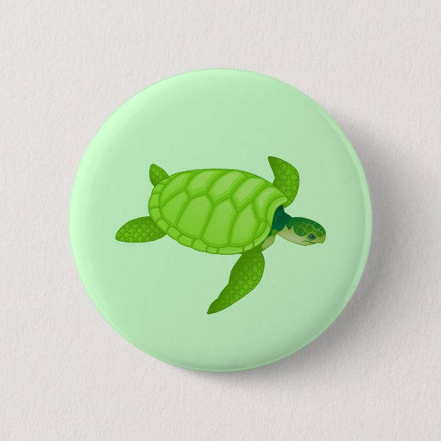 Sea Turtle Pinback Button (Front)