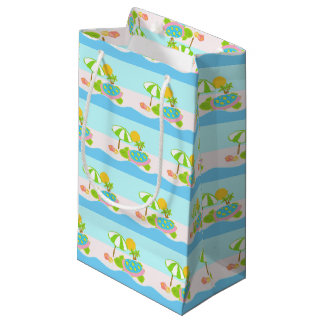 Sea Turtle Pink Aqua Small Gift Bag