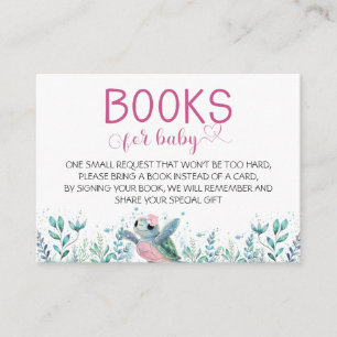 Sea Turtle Pink Books For Baby Enclosure Card