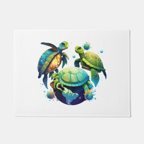 Sea Turtle Planet World Environment Earth Day Doormat