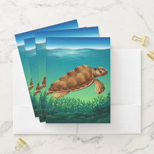 Sea Turtle Pocket Folder