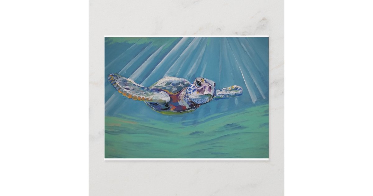 Sea turtle postcard | Zazzle