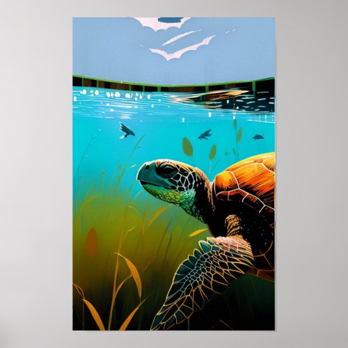 sea turtle poster
