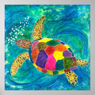 Whimsical Turtle Art & Framed Artwork | Zazzle