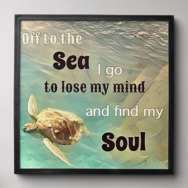 Sea Turtle Print Wall art framed photo tiles (Front Set)