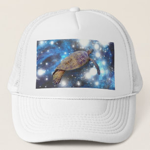 Sea turtle prints trucker hat
