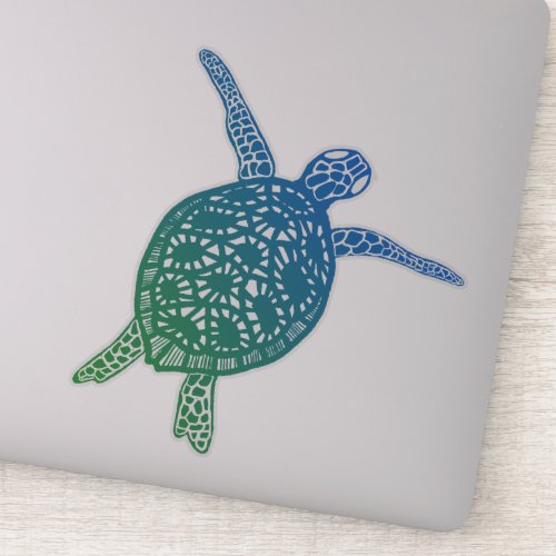 Sea Turtle Protect Planet Earth No Plastics Sticker