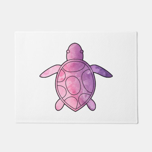 Sea Turtle purple watercolor Doormat