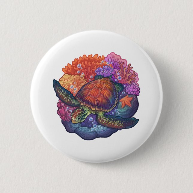 Sea Turtle Reef Button (Front)