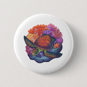 Sea Turtle Reef Button