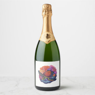 Sea Turtle Reef Sparkling Wine Label