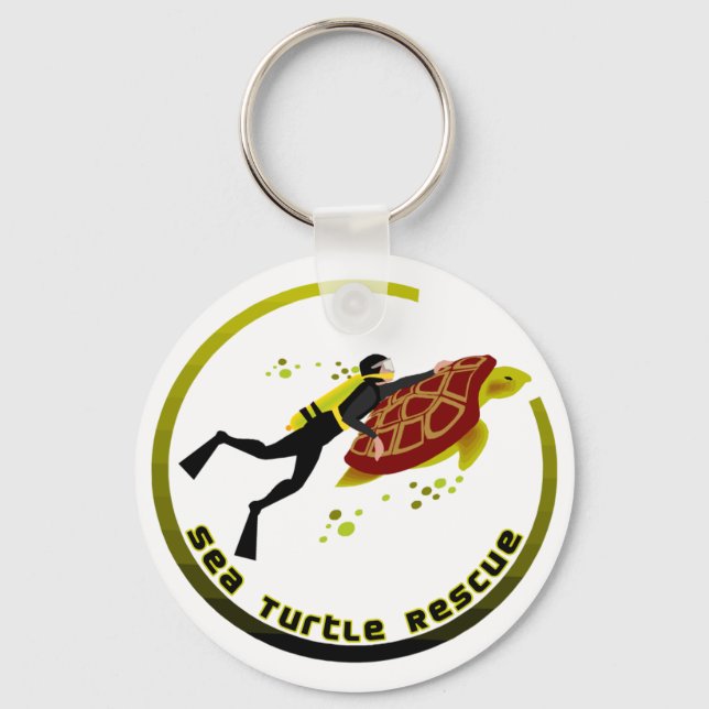 Sea Turtle Rescue Keychain (Front)