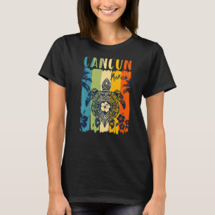 Sea Turtle Retro Cancun Mexico Family Vacation T-Shirt