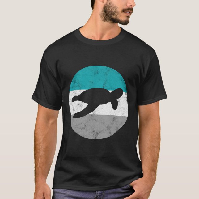Sea Turtle Retro Gift For Men Or Boys T-Shirt (Front)