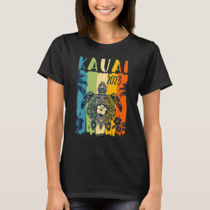 Sea Turtle Retro Kauai Hawaiian Family Vacation T-Shirt