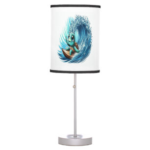 Sea Turtle Rides Emotion Wave. Table Lamp