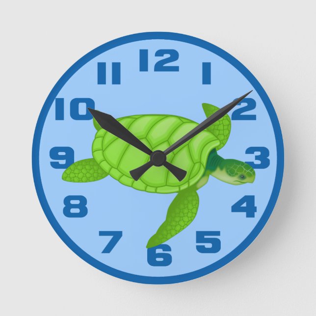 Sea Turtle Round Clock (Front)