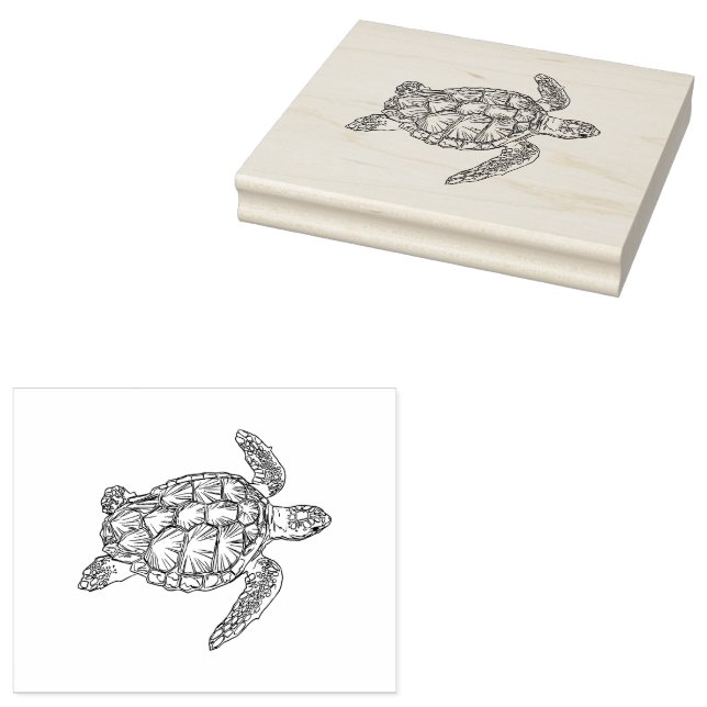 Sea Turtle  Rubber Stamp (Stamped)