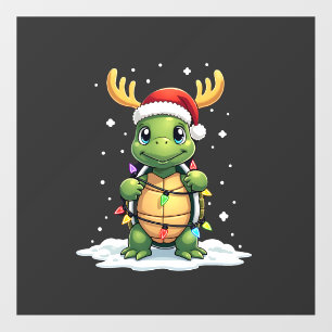 Sea Turtle Santa Christmas Lights Cute Xmas Men Wo Floor Decals