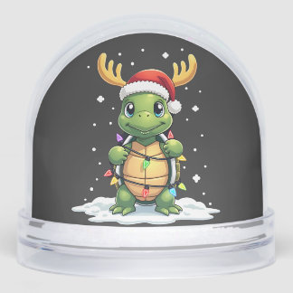 Sea Turtle Santa Christmas Lights Cute Xmas Men Wo Snow Globe