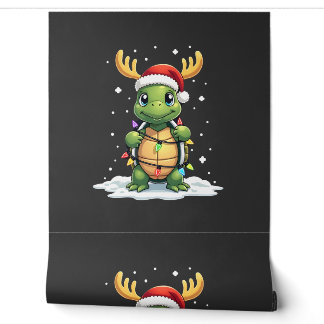 Sea Turtle Santa Christmas Lights Cute Xmas Men Wo Wallpaper