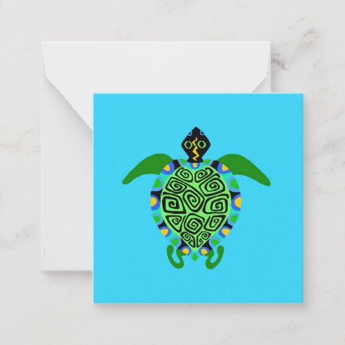 Sea TURTLE _Save our Oceans_ Animal activist _Blue Note Card