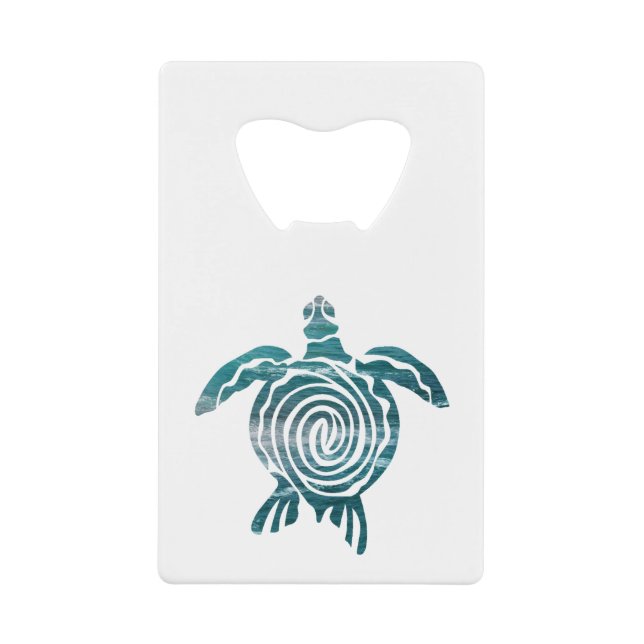 Sea Turtle Save The Turtle Credit Card Bottle Opener (Front)