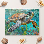 Sea Turtle Seaweed and Coral Painting Jigsaw Puzzle<br><div class="desc">Dive into the mesmerizing depths of the ocean with our Sea Turtle Seaweed and Coral Painting Jigsaw Puzzle! 🐢🌿🐠 Immerse yourself in the intricate details of the underwater world as you piece together this stunning artwork featuring serene sea turtles, graceful seaweed, and vibrant coral reefs. 🌊✨ Whether you're a puzzle...</div>