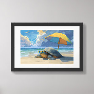 Sea Turtle Series – Breezy Beach Lounge Painting Framed Art