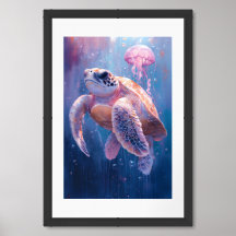 Sea Turtle Series – Jellyfish Harmony Painting