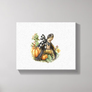 Sea Turtle Shirt Animals Autumn Pumpkin Canvas Print